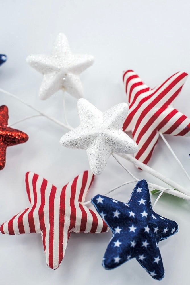 Stars And Stripes Star Spray - Greenery Market74251RWB