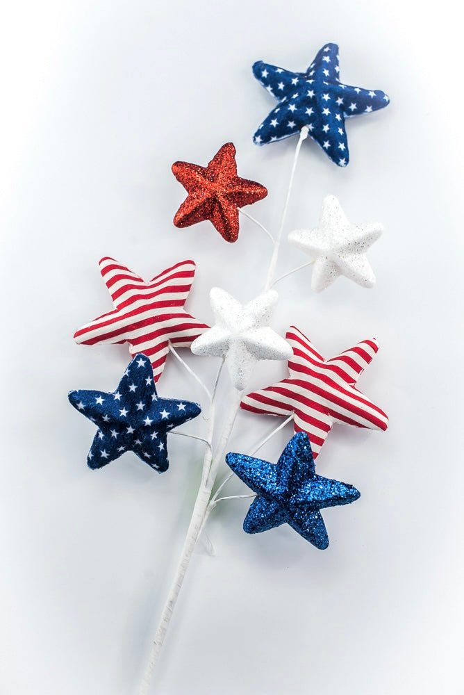 Stars And Stripes Star Spray - Greenery Market74251RWB