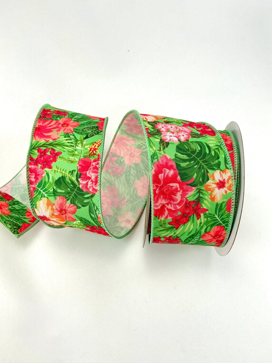 Tropical Floral Ribbon - Green Background - Greenery Market217088 GREEN