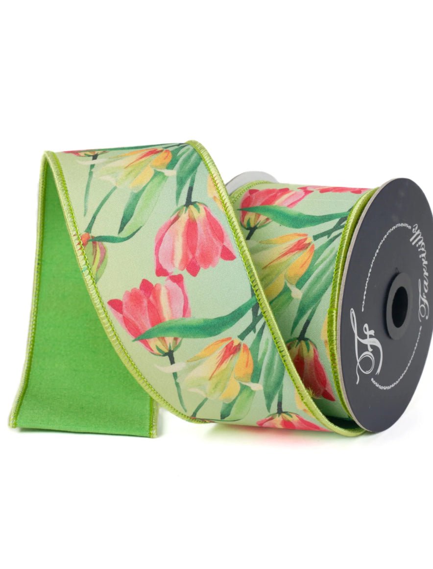 Tulips 2.5” farrisilk wired ribbon - Greenery MarketRibbons & TrimSR063 - 32