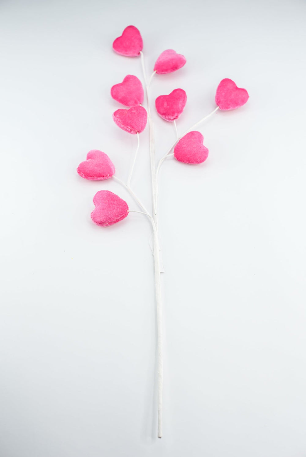 Valentine velvet pink Heart spray - Greenery MarketPicks40030 - PK