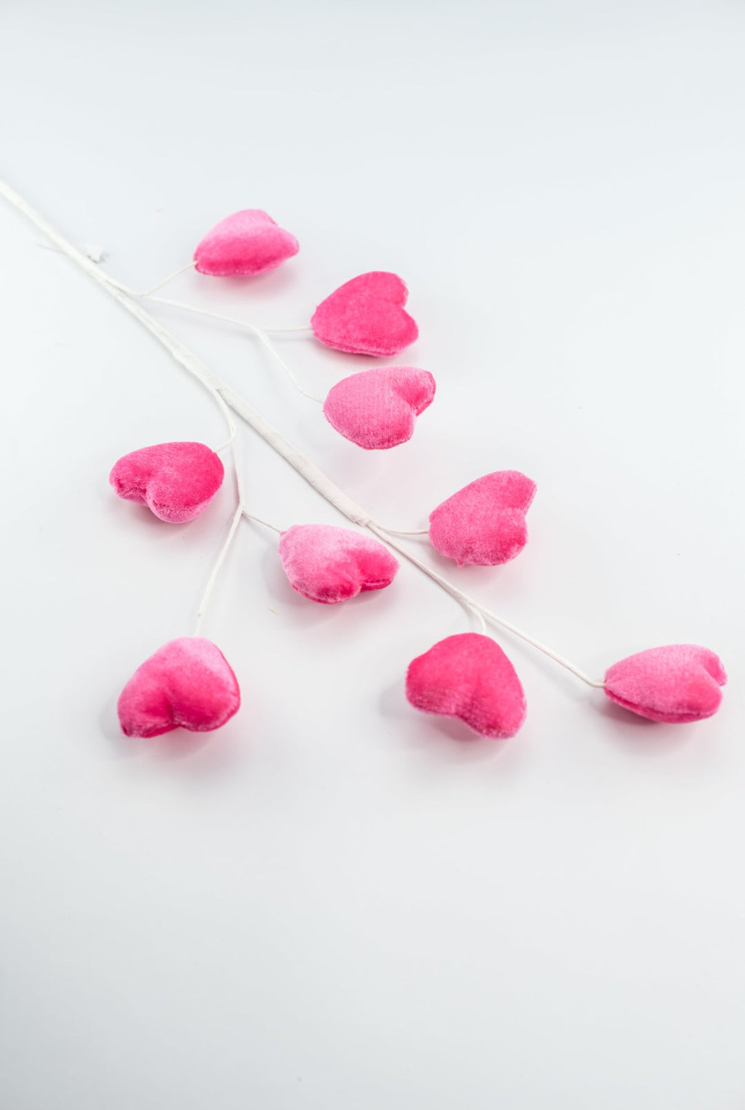 Valentine velvet pink Heart spray - Greenery MarketPicks40030 - PK