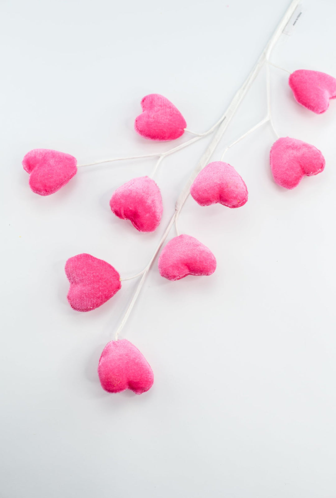 Valentine velvet pink Heart spray - Greenery MarketPicks40030 - PK