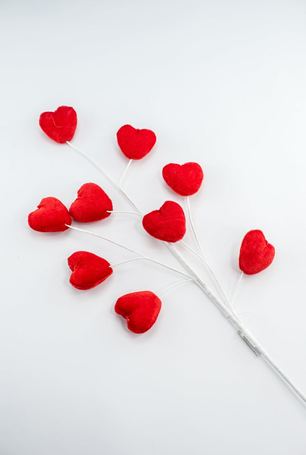 Valentine velvet red Heart spray - Greenery MarketPicks40030 - RD