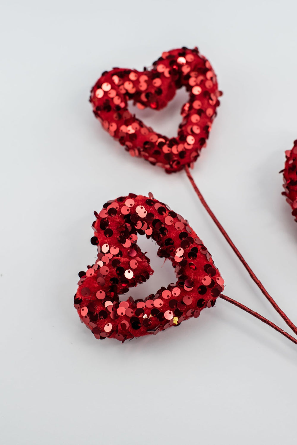 Valentine Velvet Sequins Heart spray - Greenery MarketPicks40271 - RD