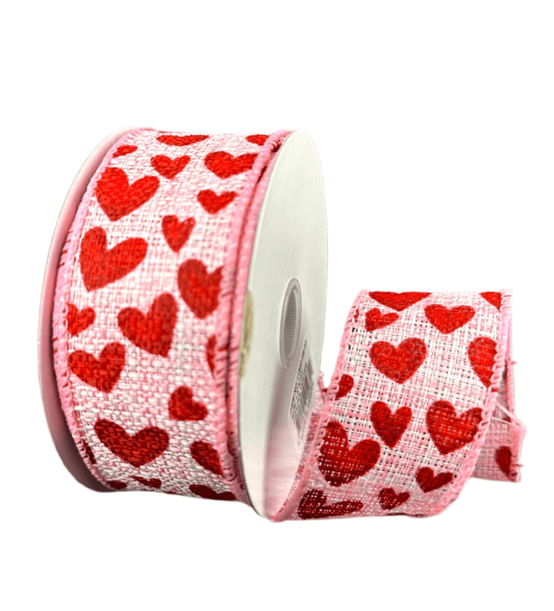 Valentine’s Day tweed hearts wired ribbon - 1.5” - Greenery MarketWired ribbon11502 - 09 - 03