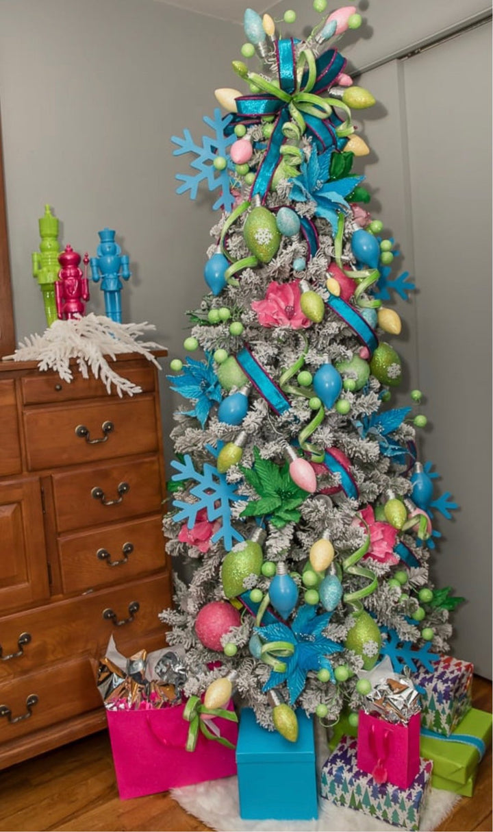 Velvet poinsettia pick - blue - Greenery Market85730BL