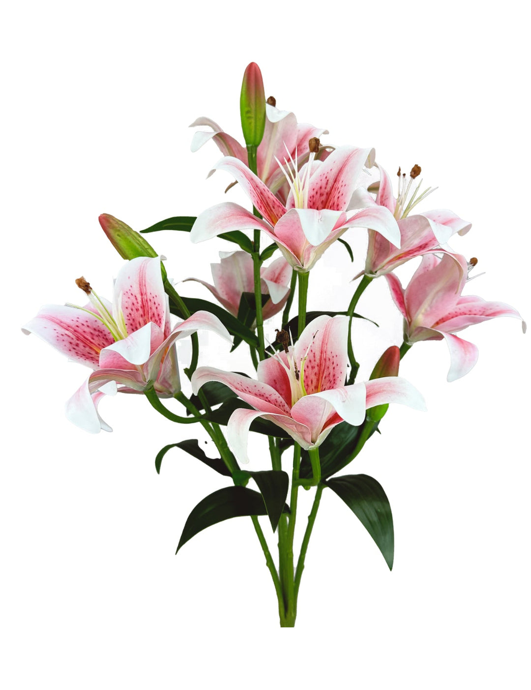 White And Pink Lily Bush - Greenery MarketArtificial Flora35148PK