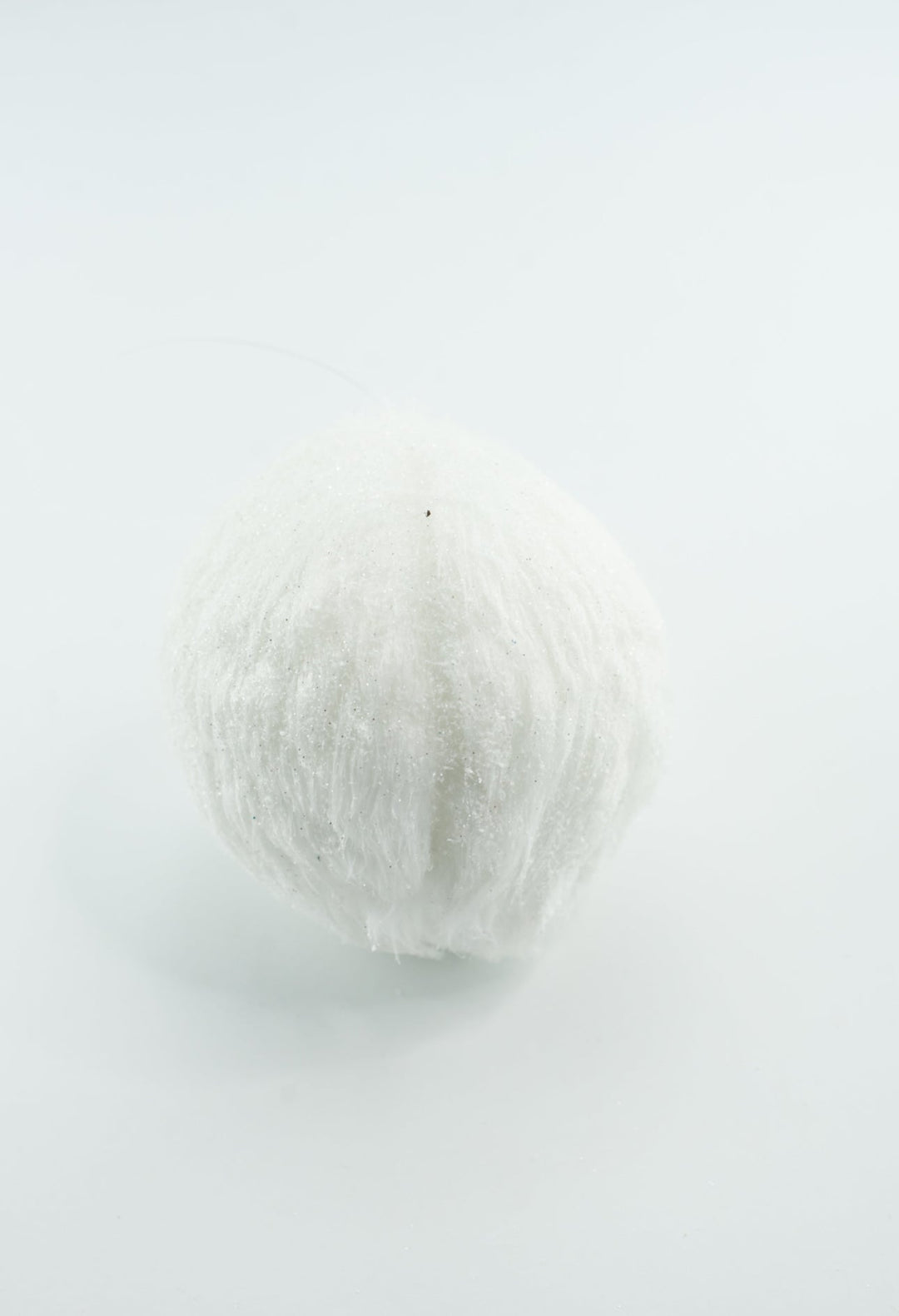 White furry ornament ball 4.5” - Greenery MarketOrnaments84604WT