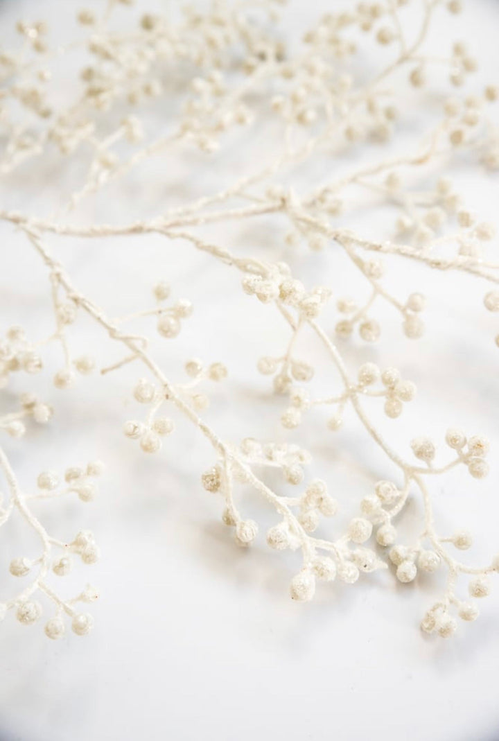 White glittered seed spray - Greenery MarketXg447 - wh