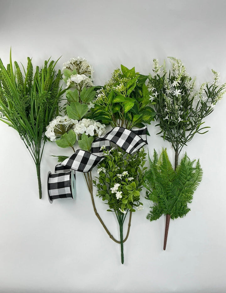 White Hydrangea Everyday Wreath Kit - choose option - Greenery MarketHydrangeaKIT