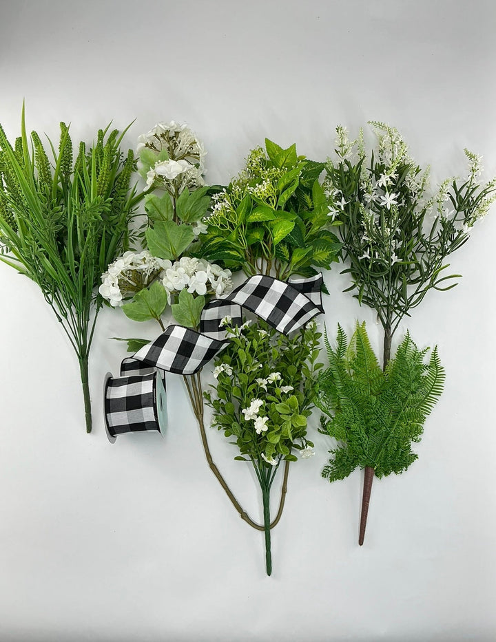 White Hydrangea Everyday Wreath Kit - choose option - Greenery MarketHydrangeaKIT