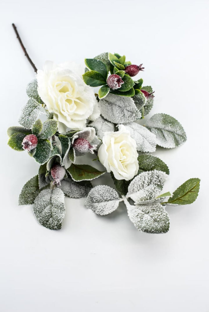 White rose and berry spray - Greenery Market83754 - WT