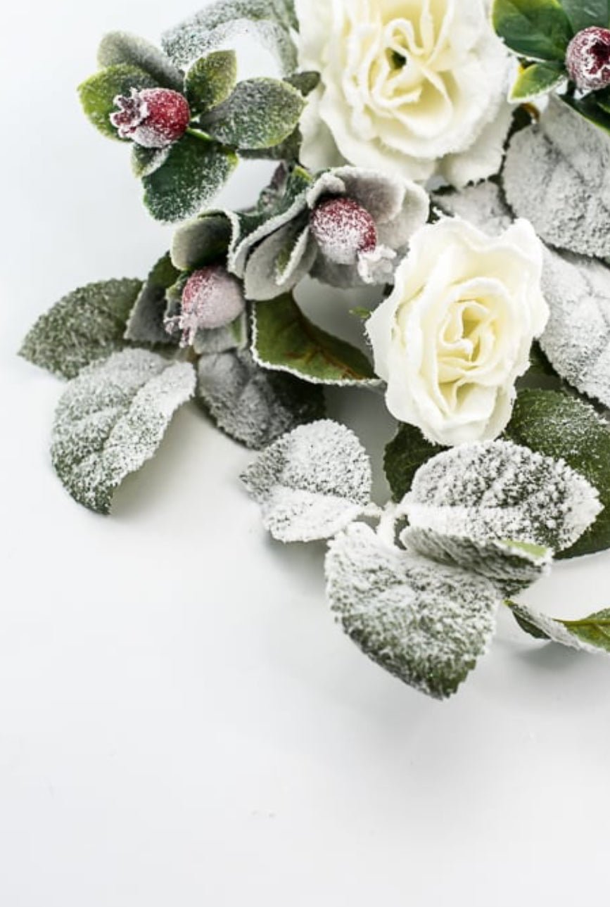 White rose and berry spray - Greenery Market83754 - WT