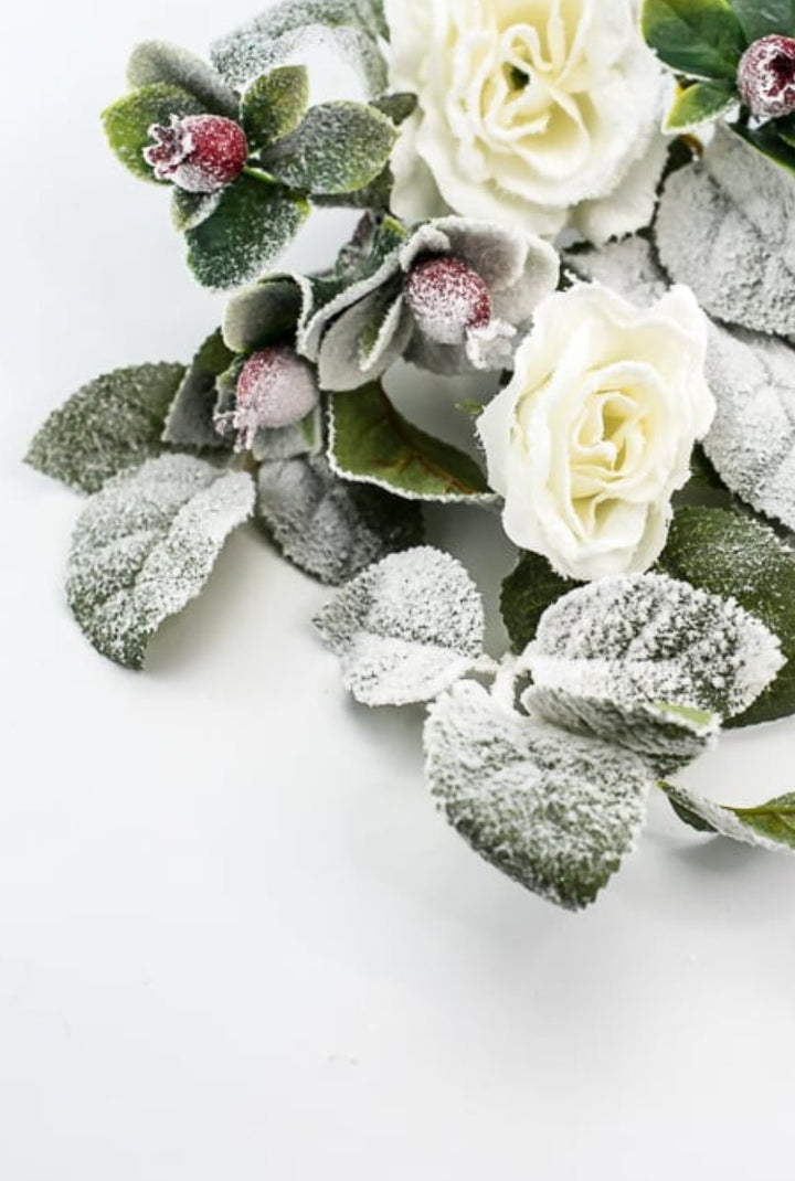 White rose and berry spray - Greenery Market83754 - WT