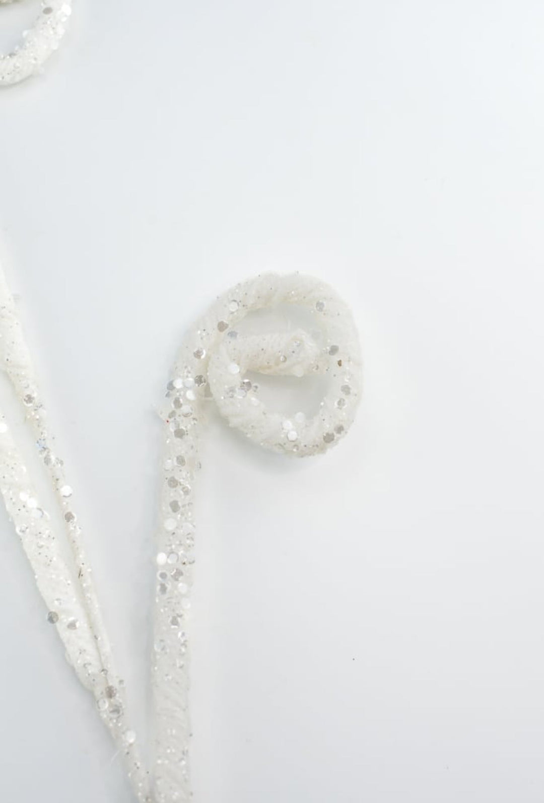 White sequin wired curly spray - Greenery MarketArtificial FloraXS107127