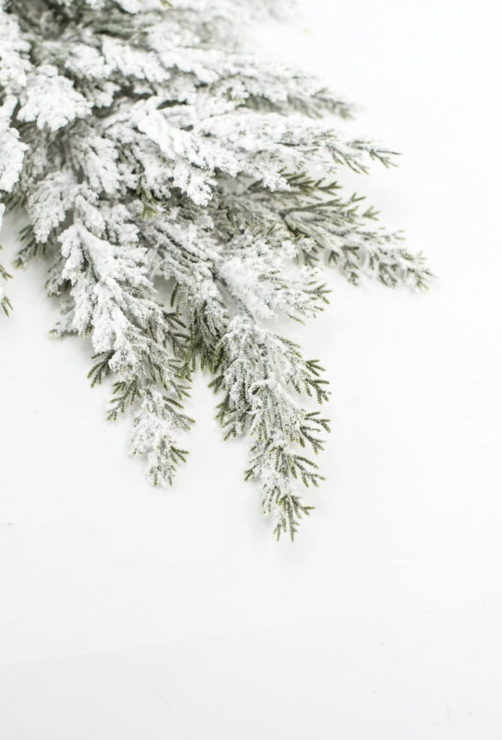 Winter cedar spray with snow - Greenery Marketgreenery83228snow