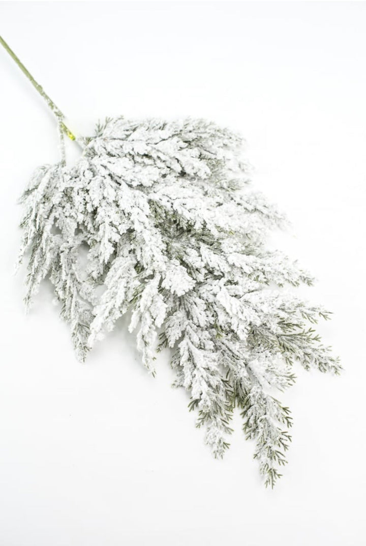 Winter cedar spray with snow - Greenery Marketgreenery83228snow