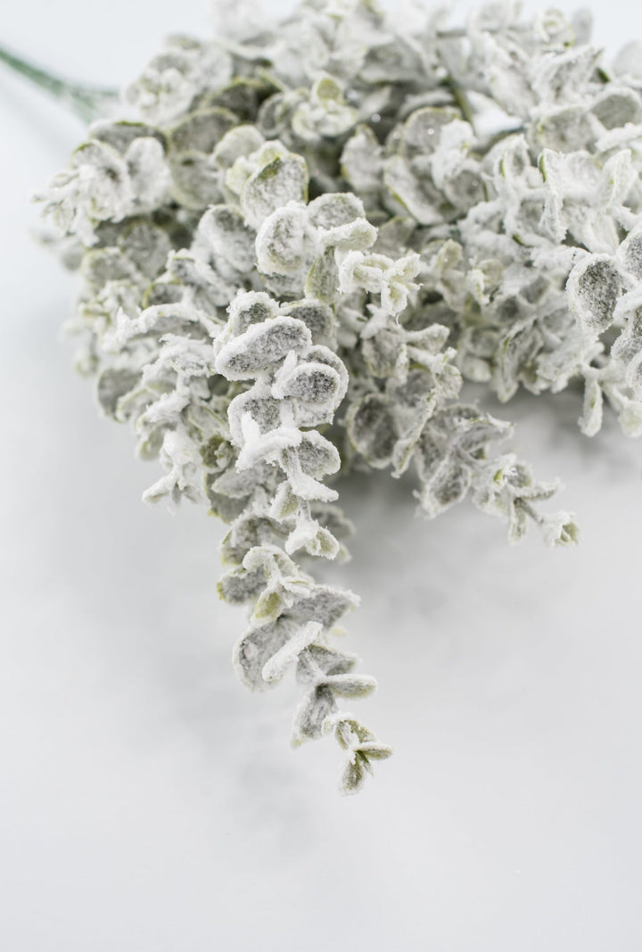 Winter heavy flocked eucalyptus bush - Greenery MarketArtificial Flora82940