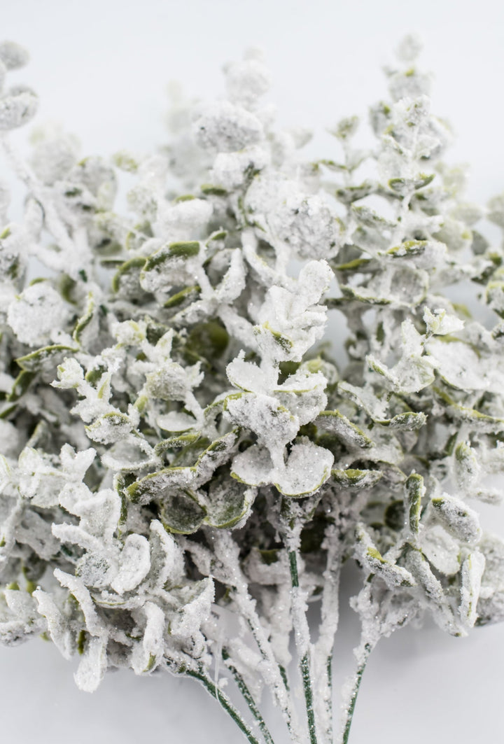 Winter heavy flocked eucalyptus bush - Greenery MarketArtificial Flora82940