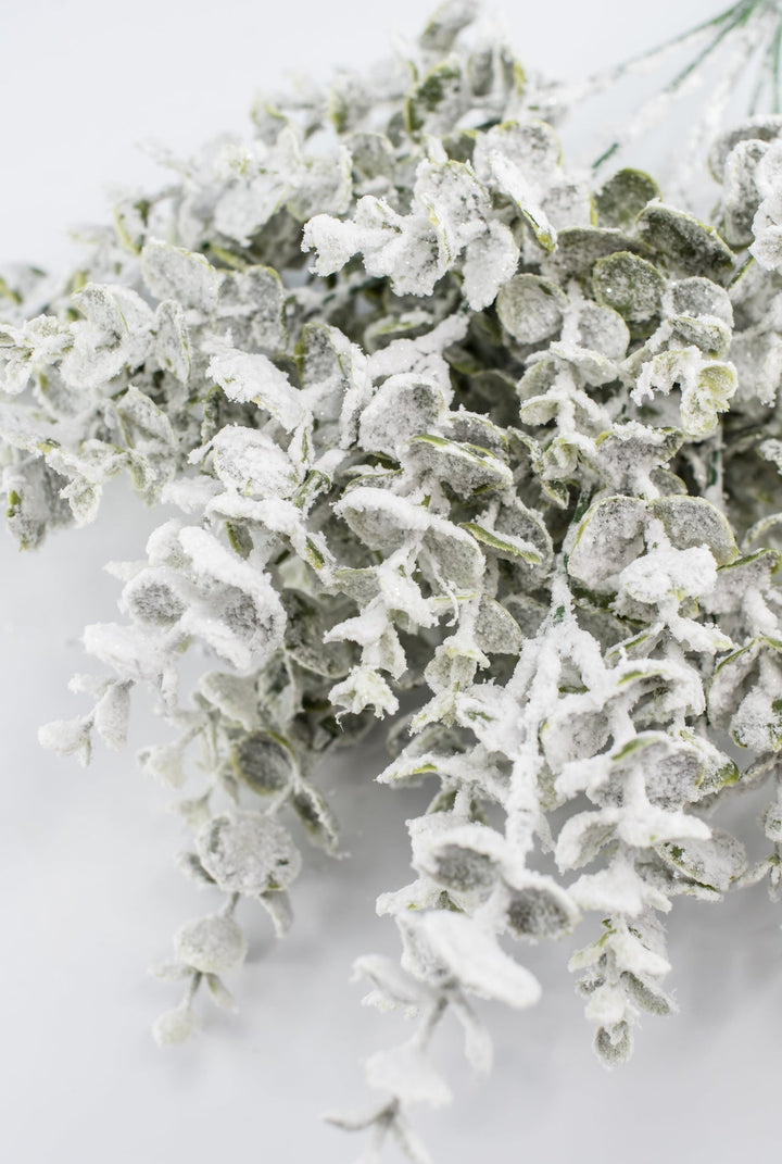 Winter heavy flocked eucalyptus bush - Greenery MarketArtificial Flora82940