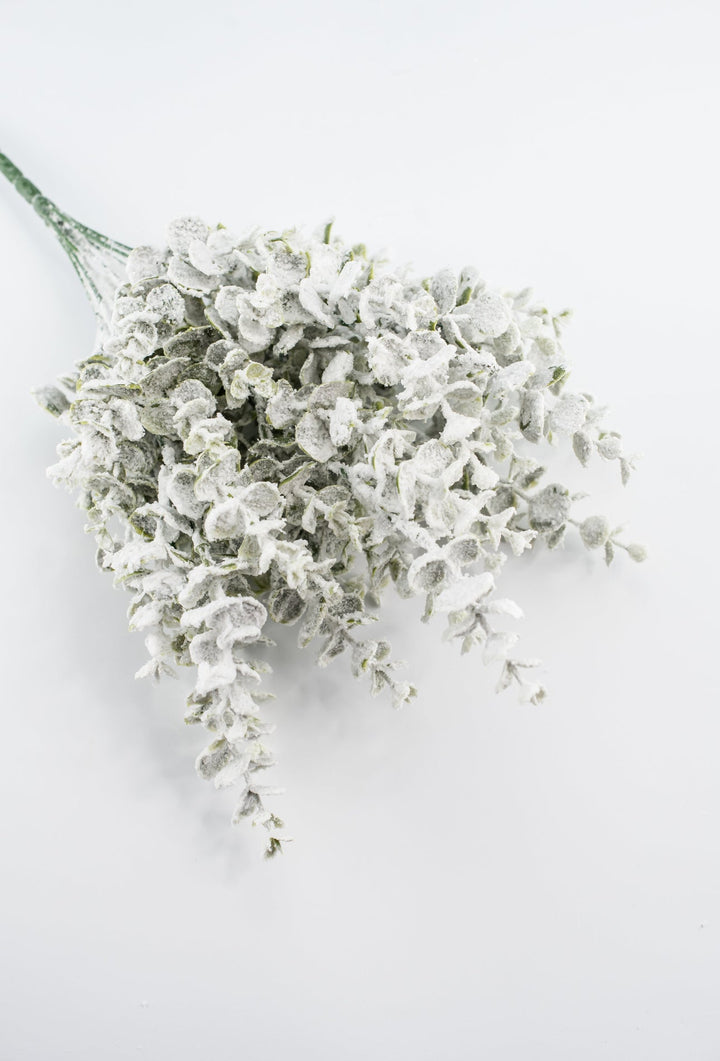 Winter heavy flocked eucalyptus bush - Greenery MarketArtificial Flora82940