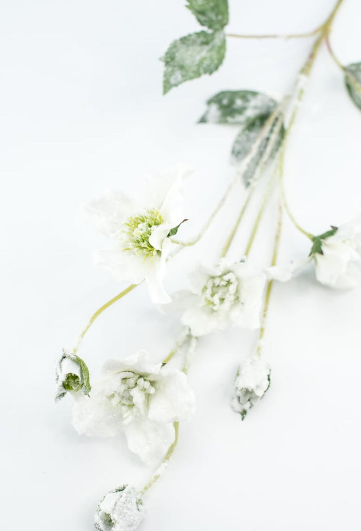 Winter snowy rose spray - Greenery Marketartificial flowersXS495 - W