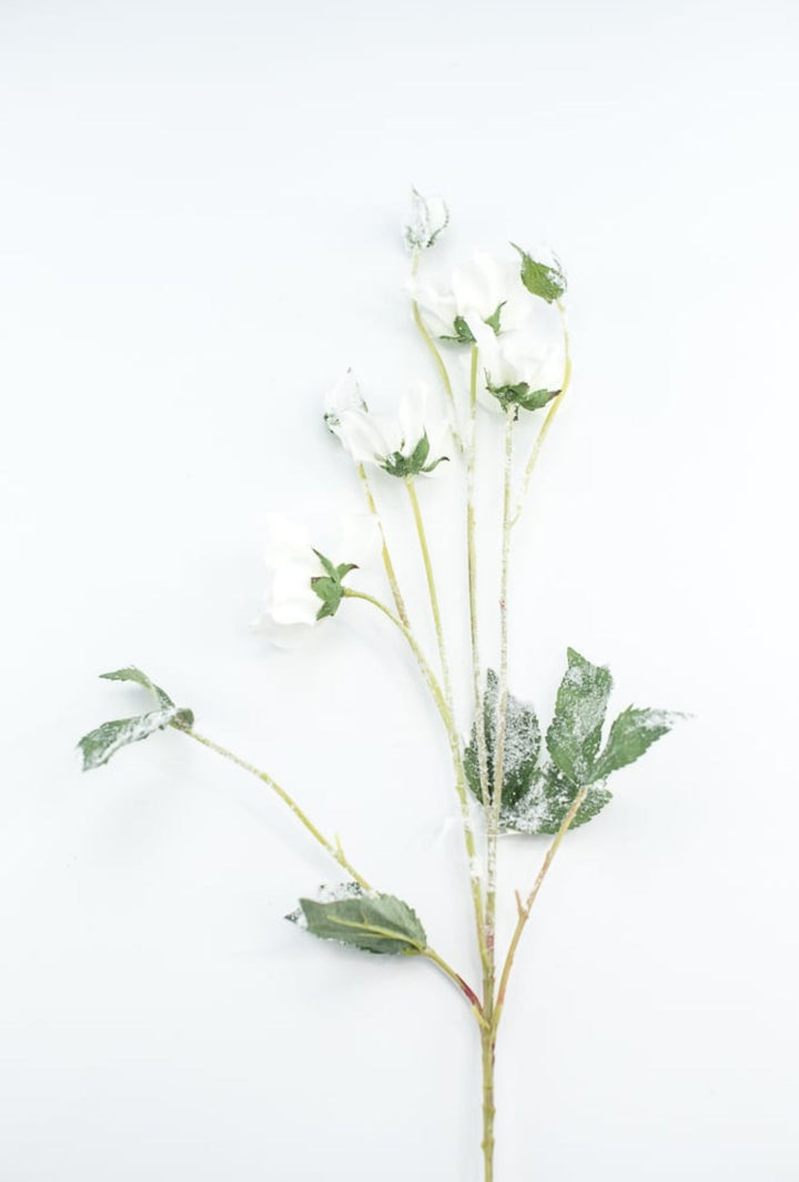 Winter snowy rose spray - Greenery Marketartificial flowersXS495 - W