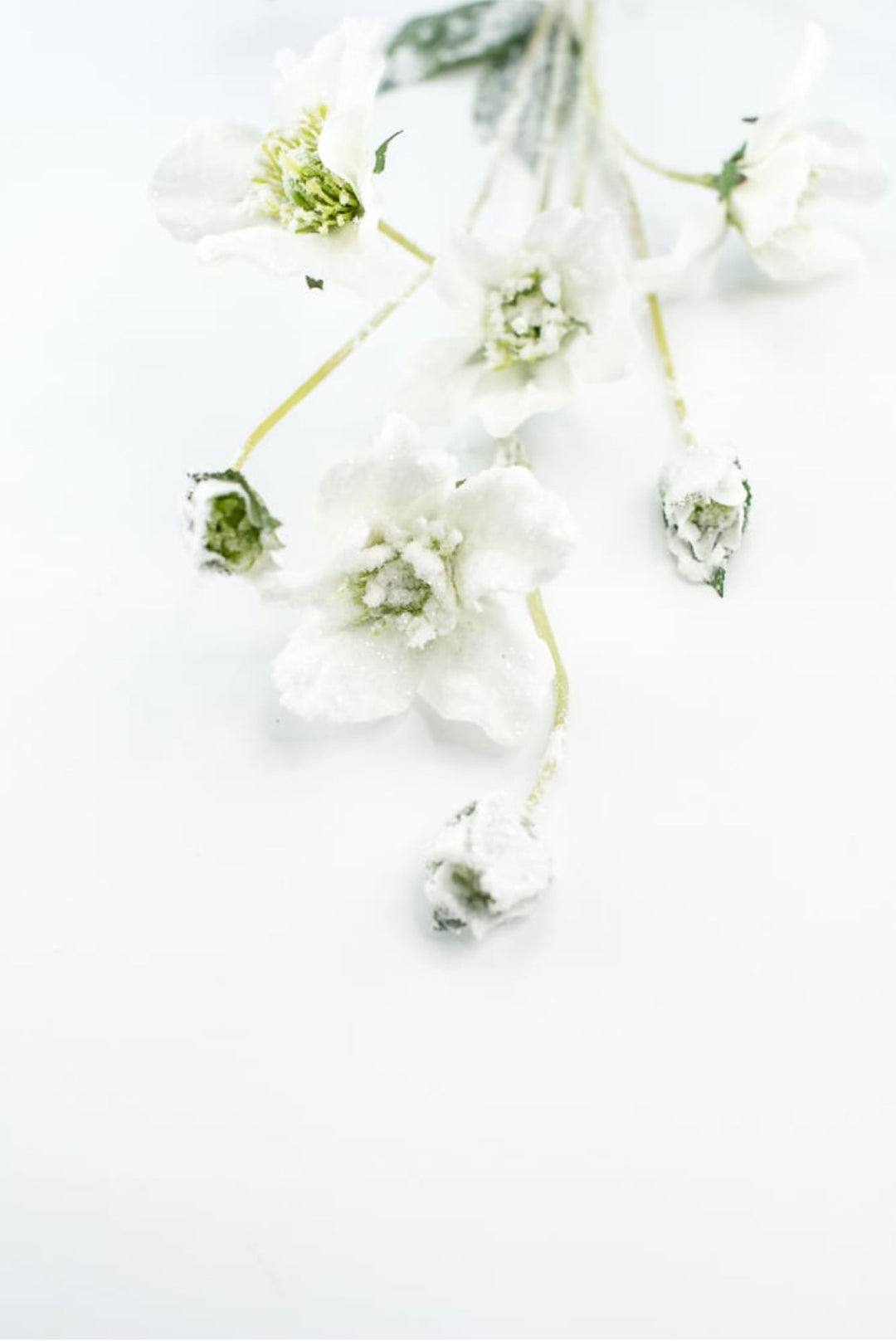 Winter snowy rose spray - Greenery Marketartificial flowersXS495 - W