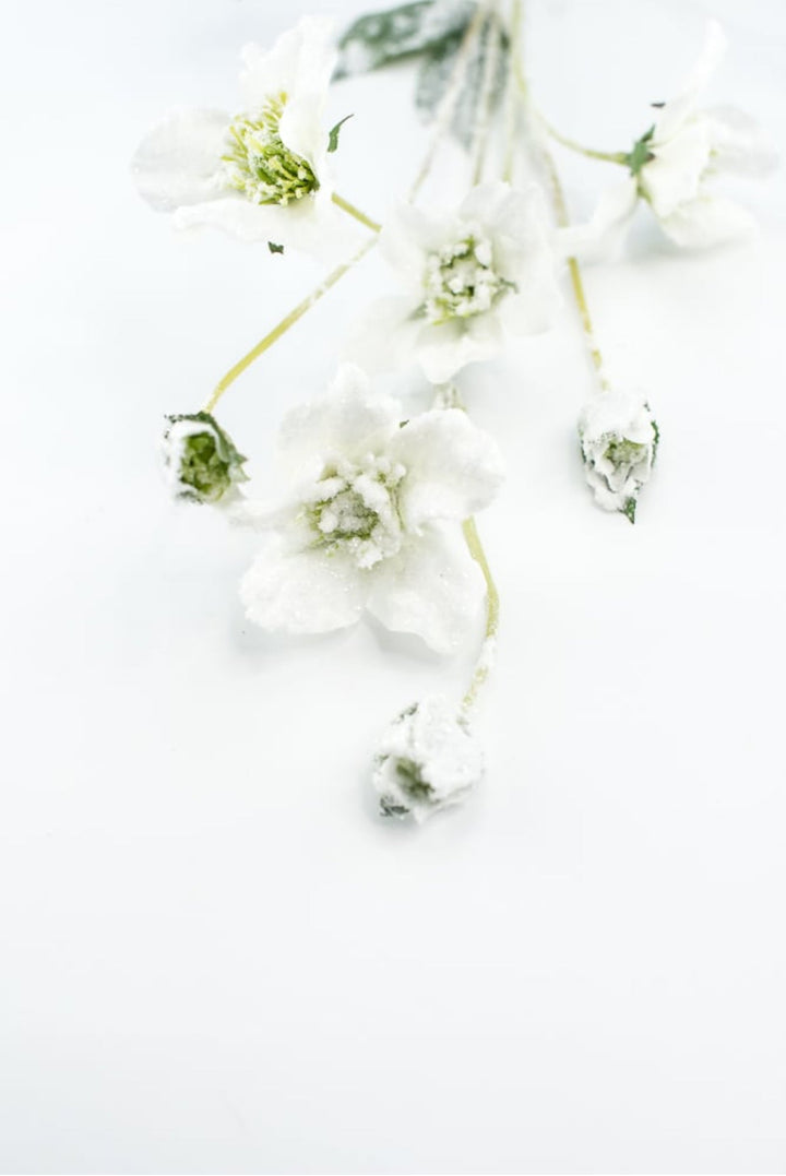Winter snowy rose spray - Greenery Marketartificial flowersXS495 - W