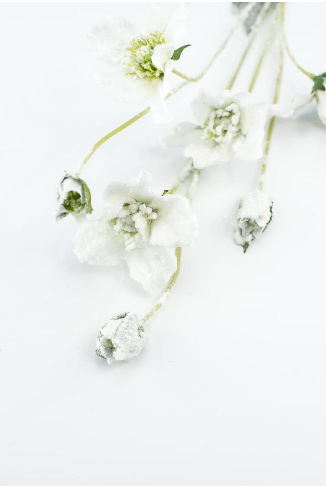 Winter snowy rose spray - Greenery Marketartificial flowersXS495 - W