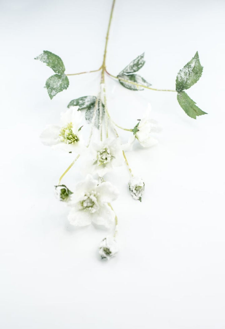 Winter snowy rose spray - Greenery Marketartificial flowersXS495 - W