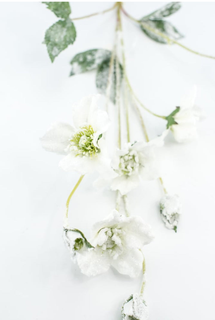 Winter snowy rose spray - Greenery Marketartificial flowersXS495 - W