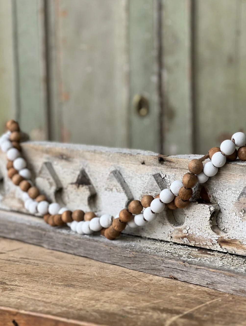 Wooden bead garland - natural - Greenery MarketGarlandMJ8460