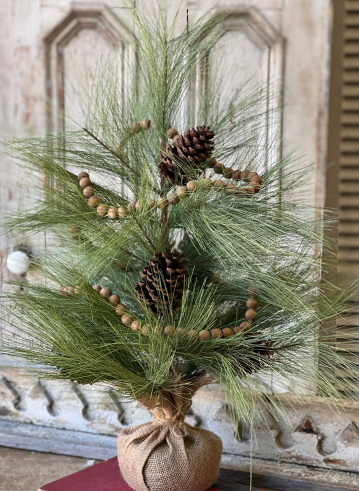 Wooden bead garland - natural - Greenery MarketGarlandMJ8460