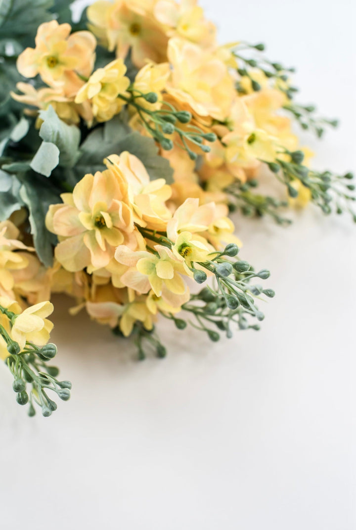 Yellow delphiniums artificial flower bush - Greenery MarketArtificial Flora84296 - YEL