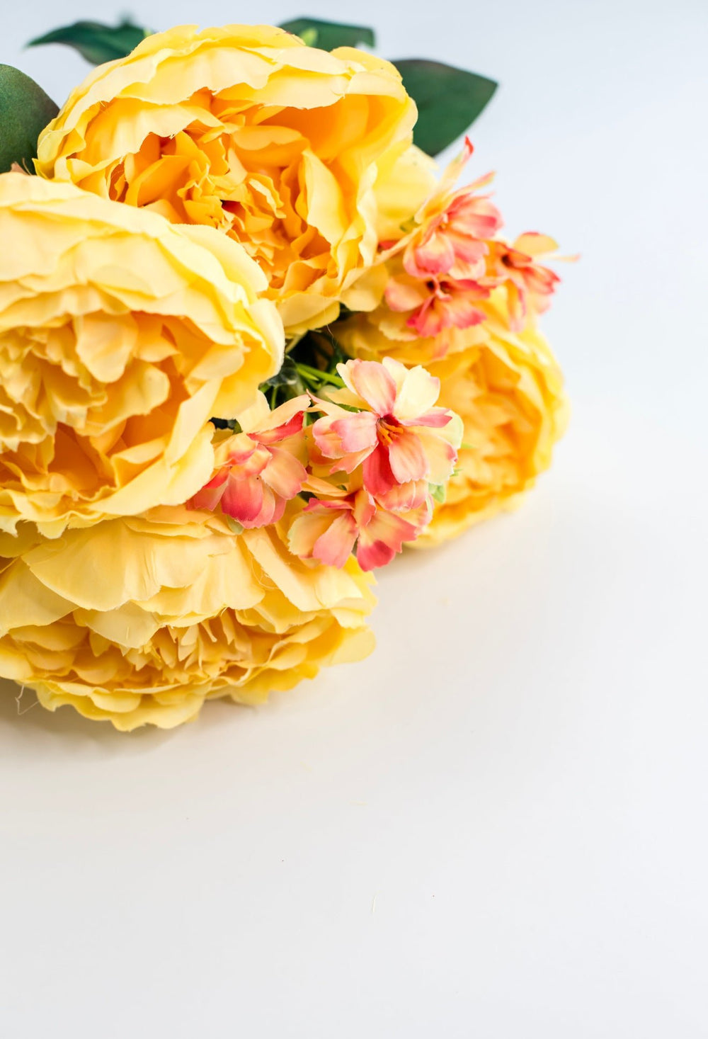 Yellow peonies artificial flower bush - Greenery MarketArtificial Flora84295 - YEL