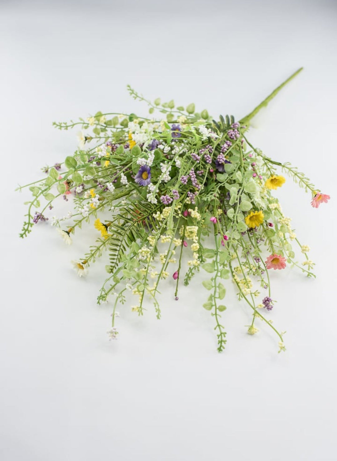 Yellow, purple, and pink mini filler flower bush - Greenery Marketartificial flowers63087BU24