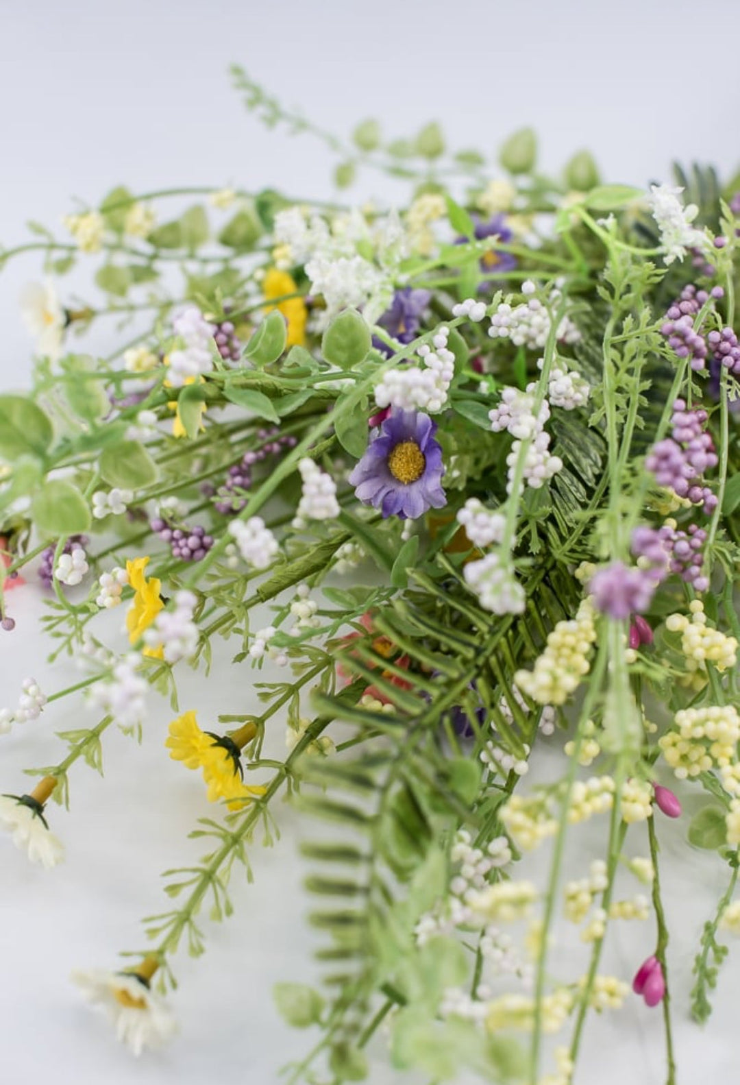 Yellow, purple, and pink mini filler flower bush - Greenery Marketartificial flowers63087BU24
