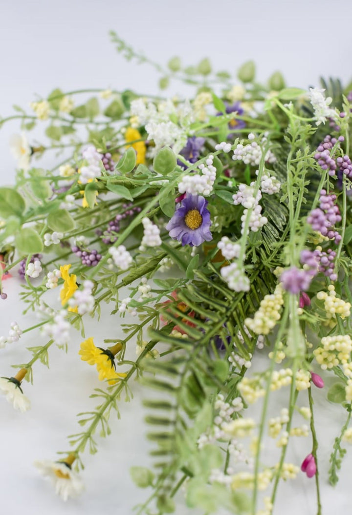 Yellow, purple, and pink mini filler flower bush - Greenery Marketartificial flowers63087BU24
