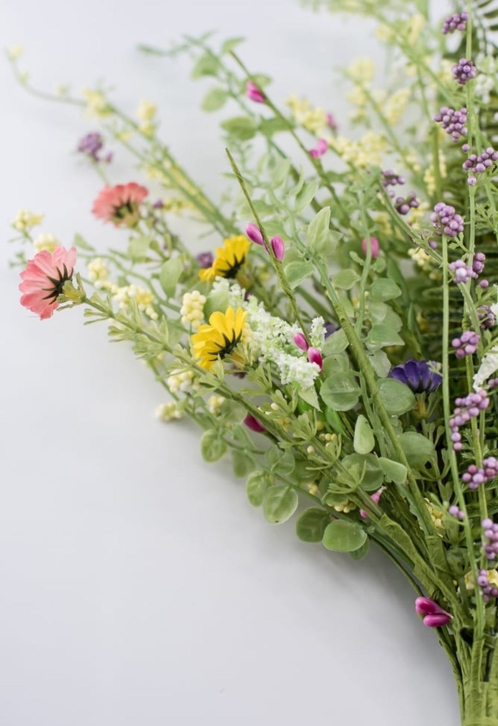 Yellow, purple, and pink mini filler flower bush - Greenery Marketartificial flowers63087BU24