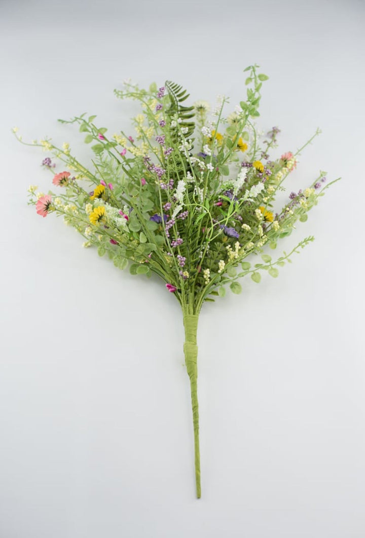 Yellow, purple, and pink mini filler flower bush - Greenery Marketartificial flowers63087BU24