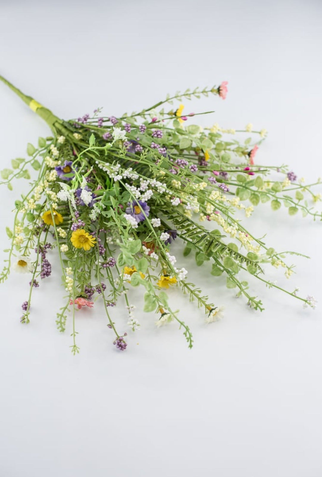 Yellow, purple, and pink mini filler flower bush - Greenery Marketartificial flowers63087BU24
