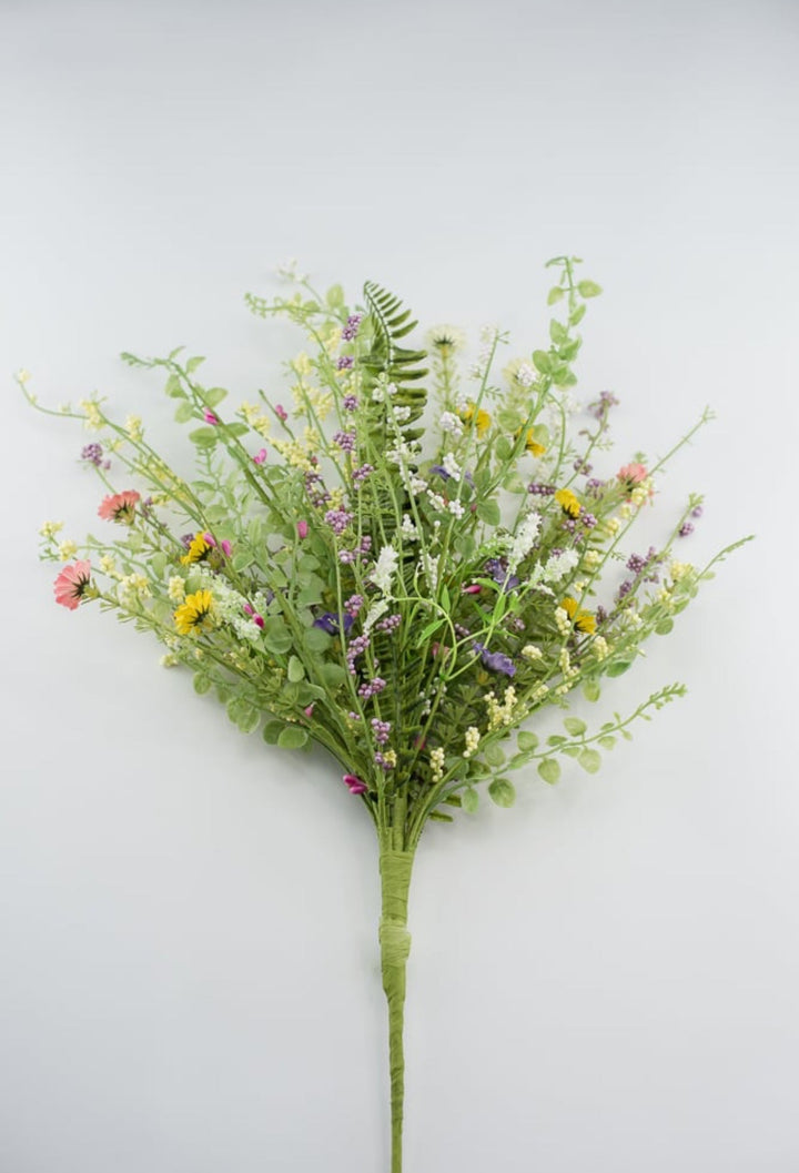 Yellow, purple, and pink mini filler flower bush - Greenery Marketartificial flowers63087BU24