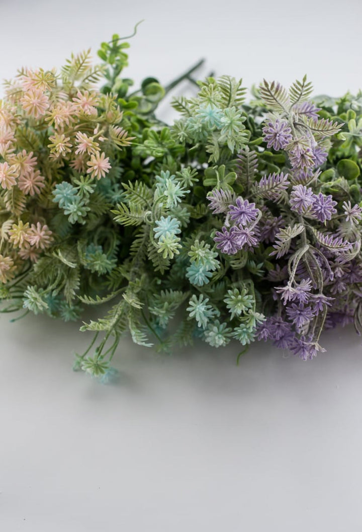 Artificial mixed greenery bush with aqua blue tips - Greenery Marketartificial flowers32021-BL