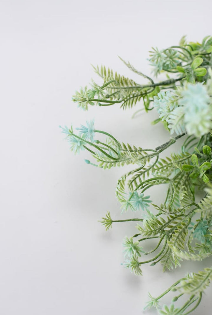 Artificial mixed greenery bush with aqua blue tips - Greenery Marketartificial flowers32021-BL