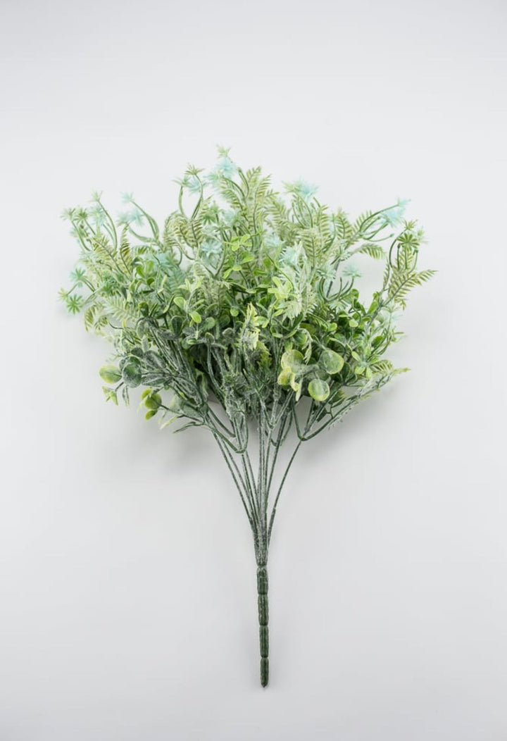 Artificial mixed greenery bush with aqua blue tips - Greenery Marketartificial flowers32021-BL