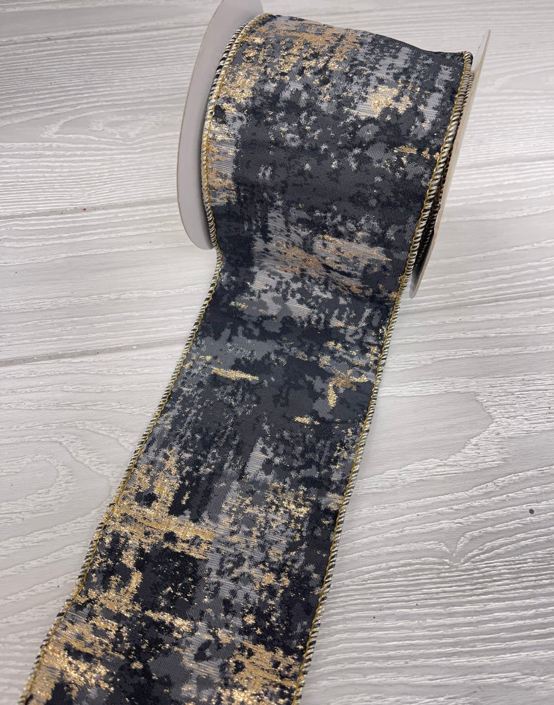 Black, gray, and champagne wired ribbon 2.5” - Greenery MarketRibbons & Trim179680