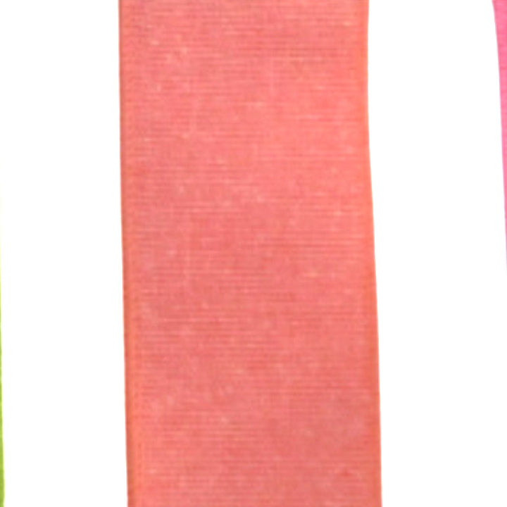 Canvas summer colored wired ribbon 2.5” choose color - Greenery MarketRibbons & Trim288704 coral