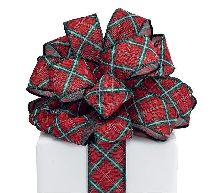 Christmas plaid 1.5” wired ribbon - 20 yards - Greenery Market9747072